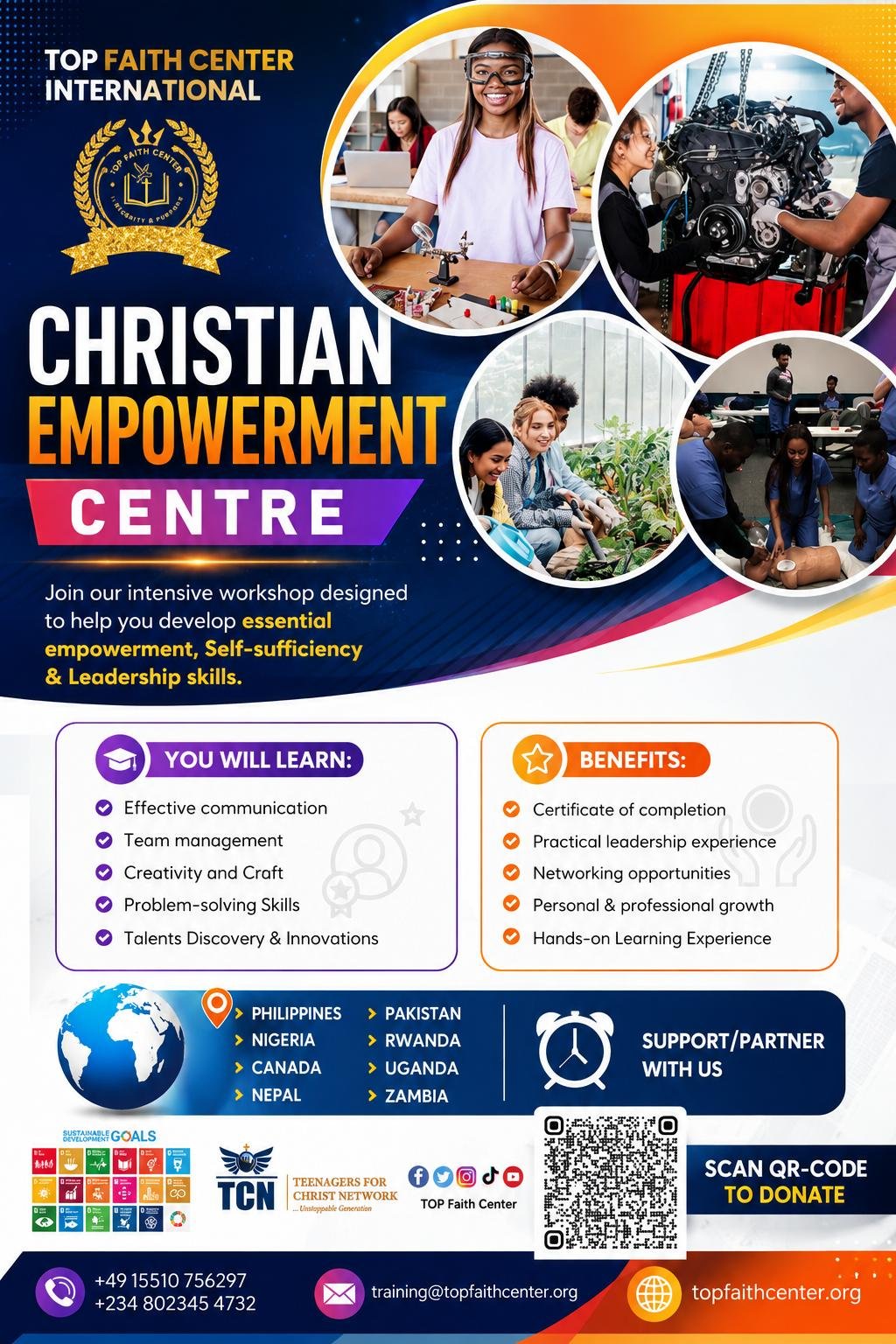Top Faith Center International - Christian Empowerment Centre Workshop Poster